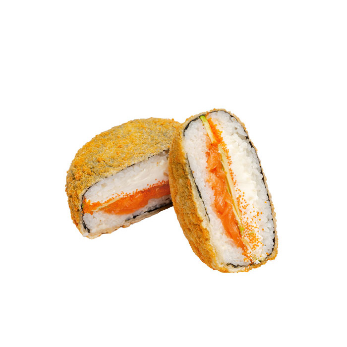 Sushi burger with salmon