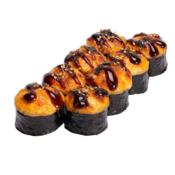 Baked futomaki with salmon