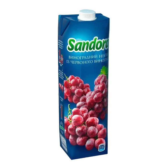Виноград червоний сік, 0,95 л, ТМ "Sandora"
