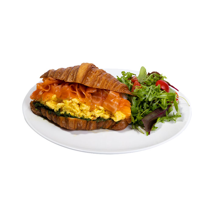 Croissant with salmon