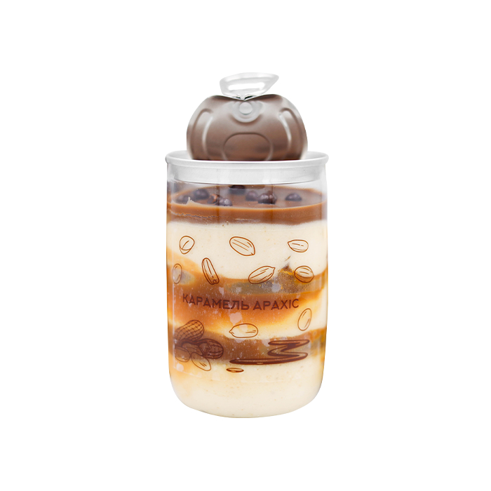 Mousse dessert caramel peanuts