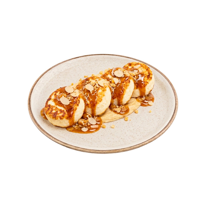 Cheesecakes with cream cheese and caramel