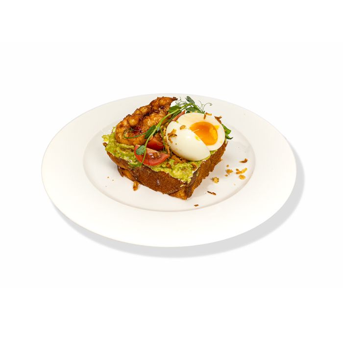 Avocado toast with shrimp