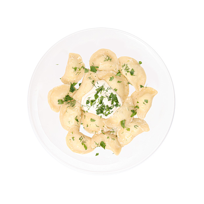 Vareniki with salted cheese