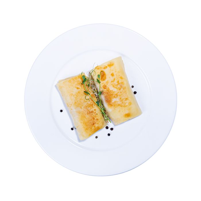 Pancakes with chicken and mushrooms