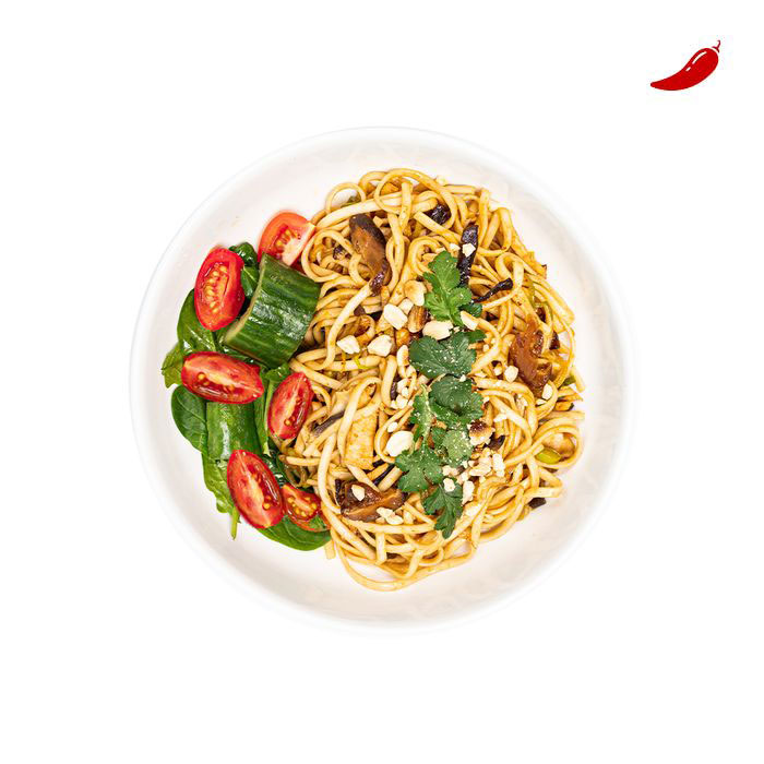 Udon with chicken roll